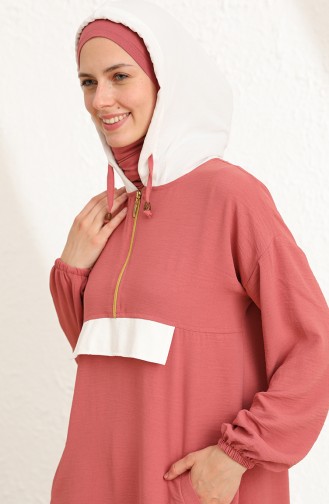 Aerobin Kumaş Tunik Pantolon İkili Takım 0667-05 Gül Kurusu