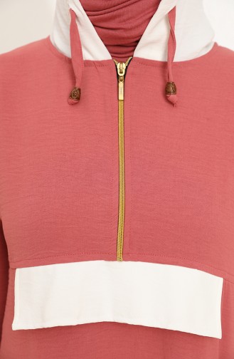 Aerobin Kumaş Tunik Pantolon İkili Takım 0667-05 Gül Kurusu