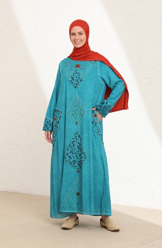 Robe Hijab Pétrole 6161-03