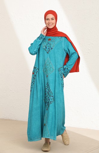Robe Hijab Pétrole 6161-03