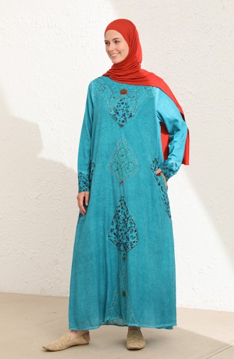 Robe Hijab Pétrole 6161-03