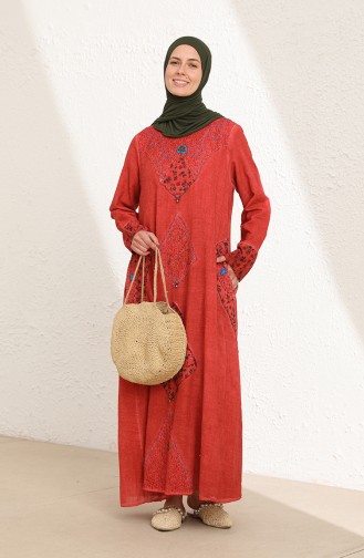 Robe Hijab Couleur brique 6161-04