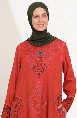 Robe Hijab Couleur brique 6161-04