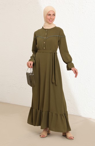 Khaki Hijab Dress 1002-03