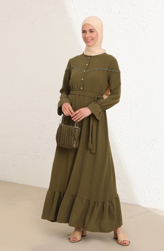 Khaki Hijab Dress 1002-03