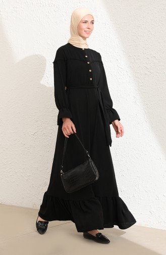 Black Hijab Dress 1002-07