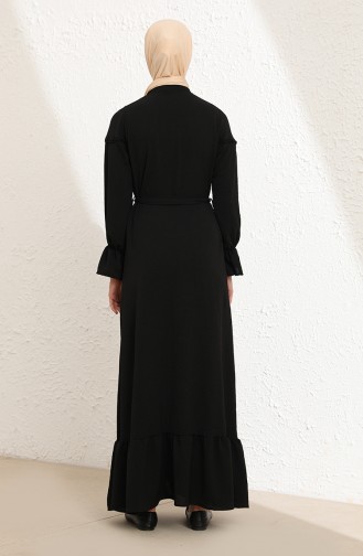 Schwarz Hijab Kleider 1002-07