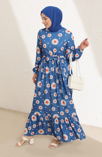 Blue Hijab Dress 3801D-01