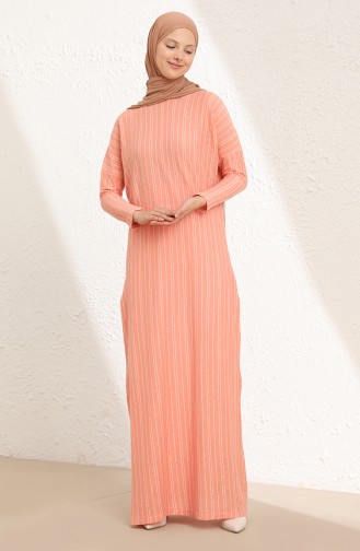 Peach Pink Hijab Dress 8506-03