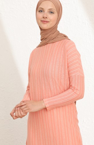 Gelblichrosa Hijab Kleider 8506-03