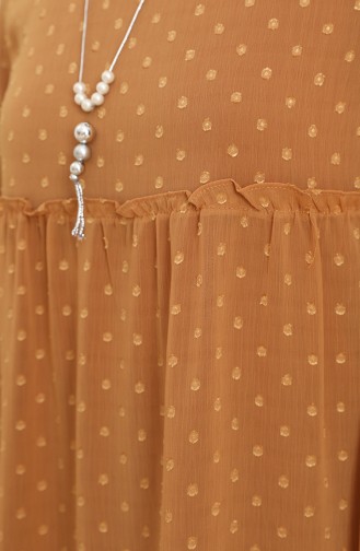 Pıtpıtlı Şifon Tunik 0685-01 Taba