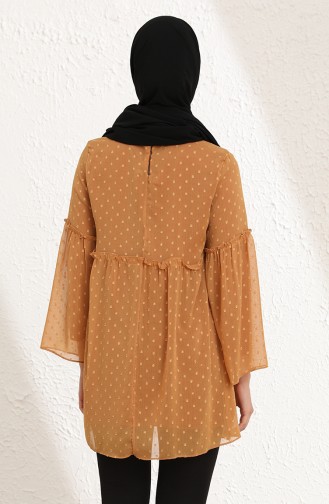 Pıtpıtlı Şifon Tunik 0685-01 Taba
