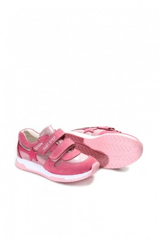 Hakiki Deri Unisex Çocuk Casual Ayakkabı 006Xcat055 Fuşya Pembe