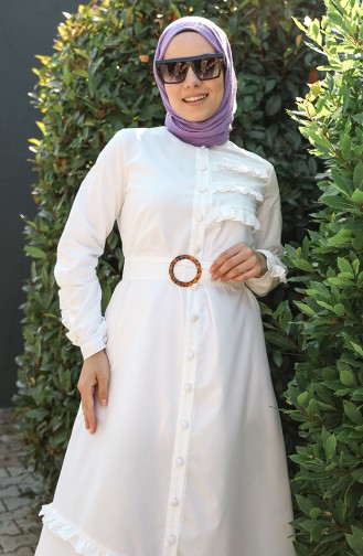 Ecru Hijab Dress 228363-01