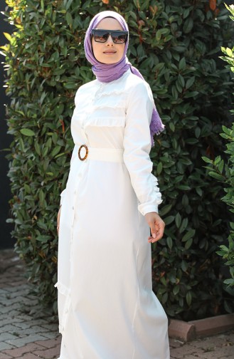 Ecru Hijab Dress 228363-01