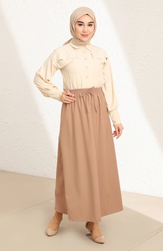 Dark Beige Skirt 10202297AETK-01