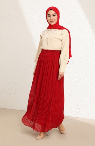 Pleated Skirt 3009-07 Red 3009-07