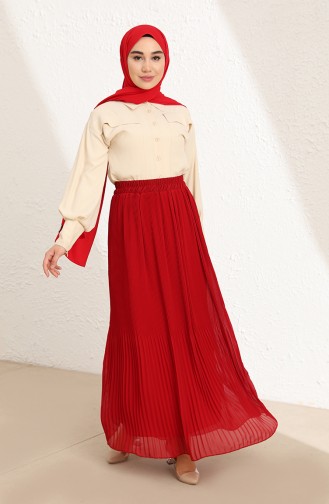 Pleated Skirt 3009-07 Red 3009-07