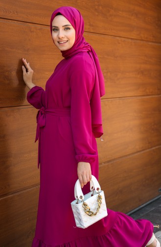 Fuchsia Hijab Dress 15041-02