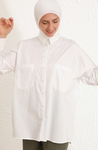 White Overhemdblouse 3001-02
