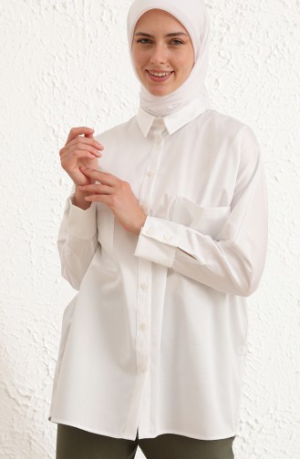White Overhemdblouse 3001-02