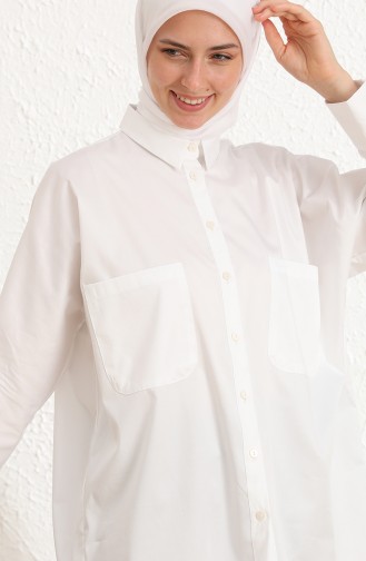 White Overhemdblouse 3001-02