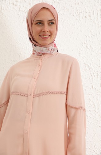 Dantel Garnili Viskon Tunik 2225-05 Pudra