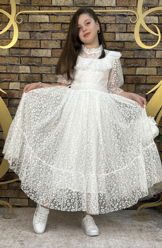 White Children`s Dress 02