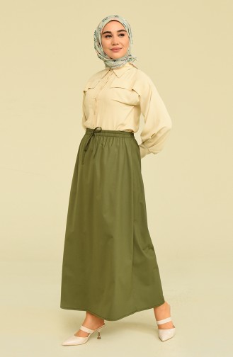 Khaki Skirt 10202270CETK-02