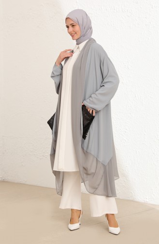 Sequined Abaya 1147-01 Gray 1147-01