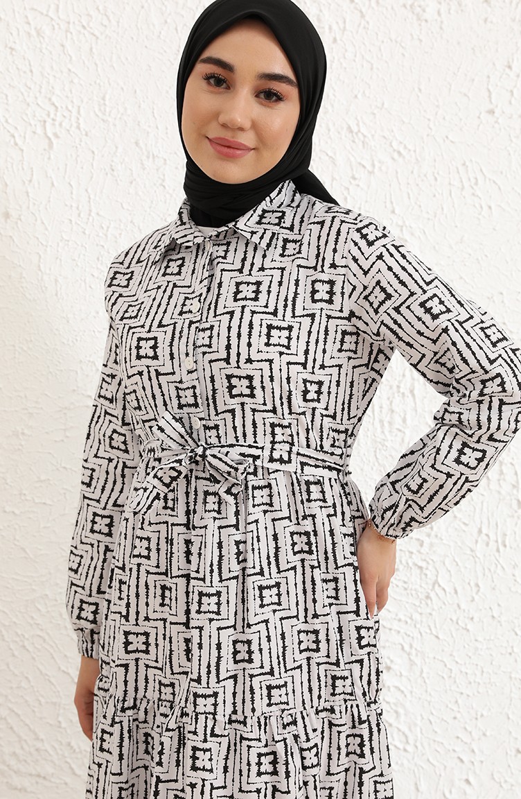 White Hijab Dress 084601 Sefamerve