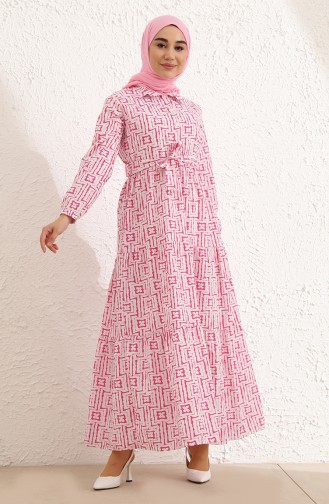 Fuchsia Hijab Dress 0846-04