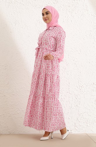 Fuchsia Hijab Dress 0846-04