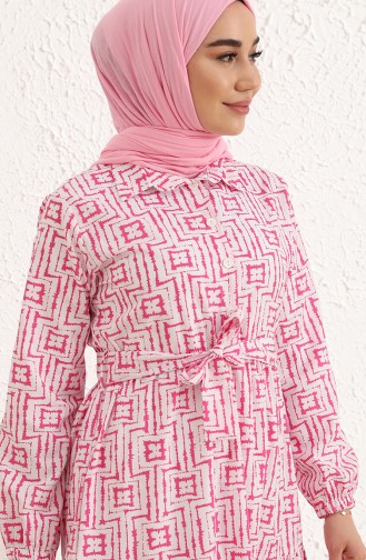 Fuchsia Hijab Kleider 0846-04