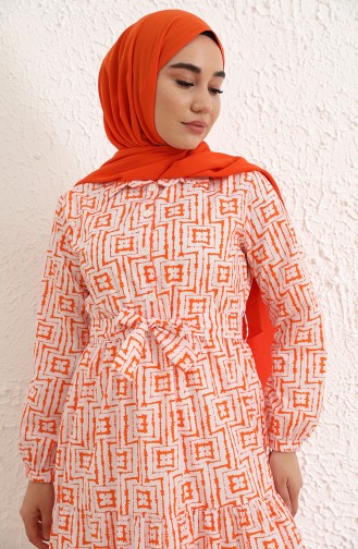 Orange Hijab Dress 0846-05