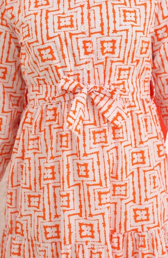 Orange Hijab Dress 0846-05