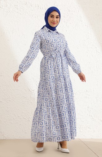 Indigo Hijab Dress 0846-06