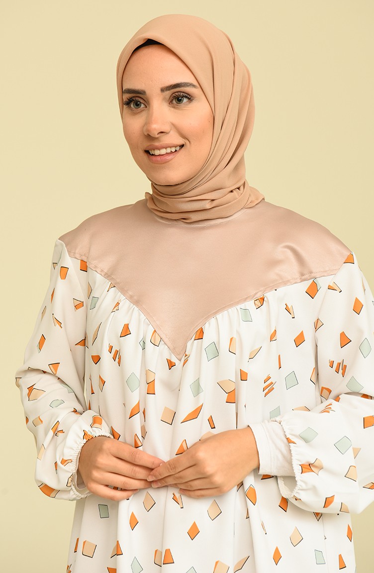 Şifon Eşarp 70213-18 Sütlü kahve