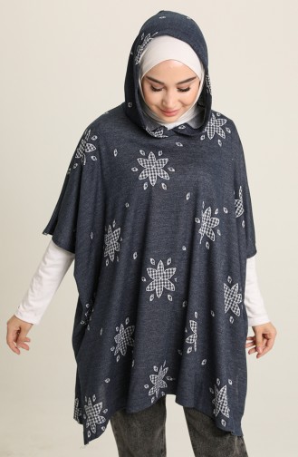 Navy Blue Poncho 50445-01