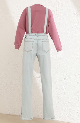 Salopet Kot Pantolon 9078-1001 Açık Mavi