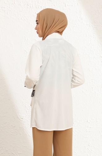 Bluz Ceket İkili Takım 2334-06 Beyaz