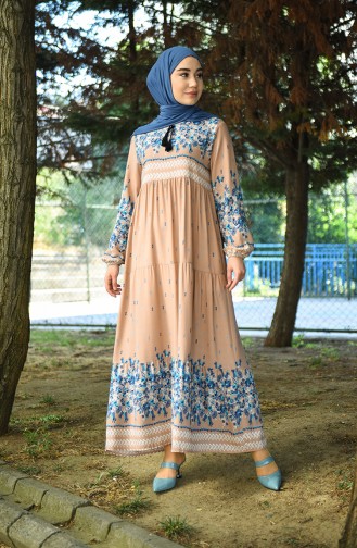 Powder Hijab Dress 5073-07