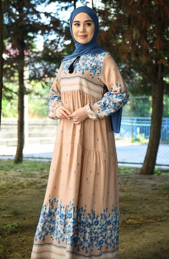 Powder Hijab Dress 5073-07