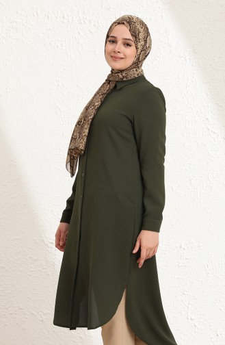 Khaki Overhemdblouse 0351-02