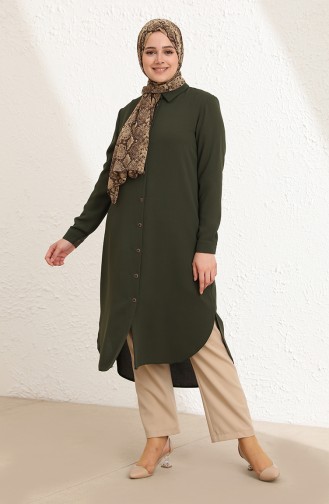 Khaki Overhemdblouse 0351-02