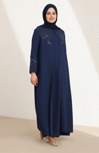 Robe de Soirée Grande Taille 0008-01 İndigo 0008-01