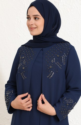 Indigo Hijab-Abendkleider 0008-01