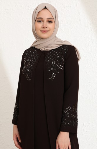 Braun Hijab-Abendkleider 0008-04