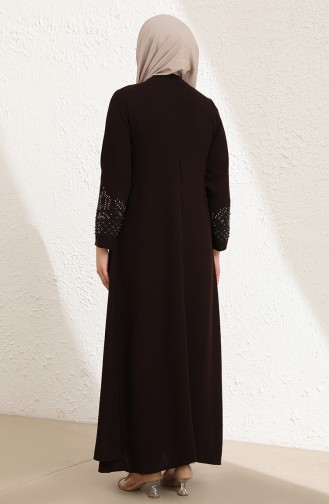 Robe de Soirée Grande Taille 0008-04 Brun 0008-04