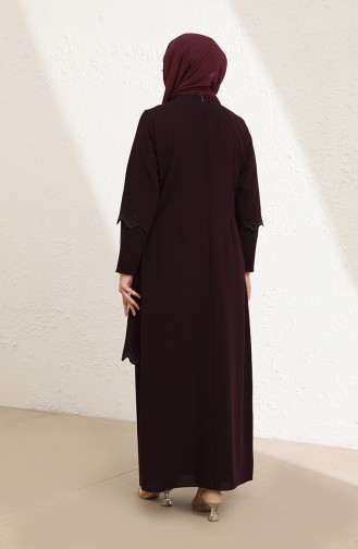 Purple Hijab Evening Dress 4001-02